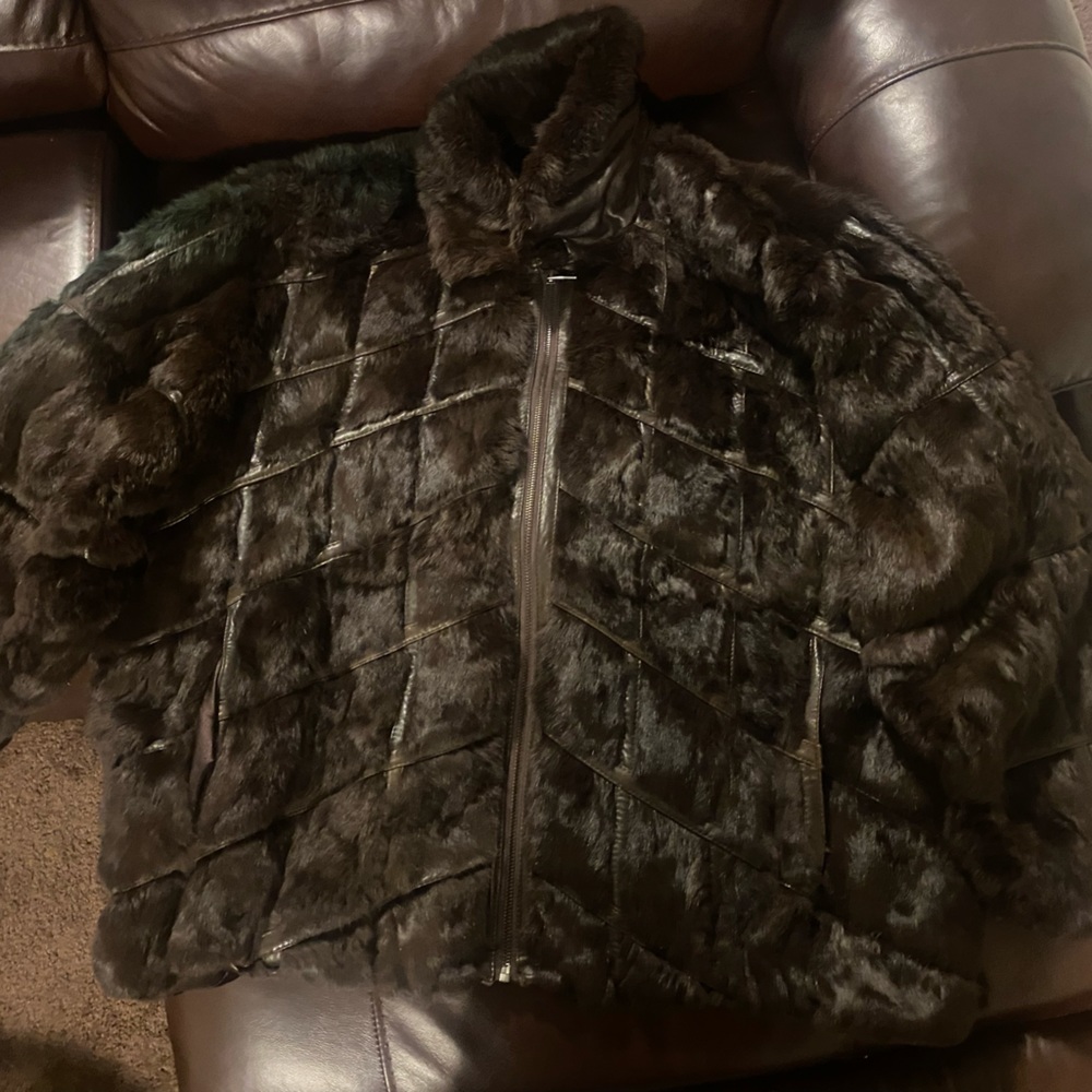 Fur and leather coat